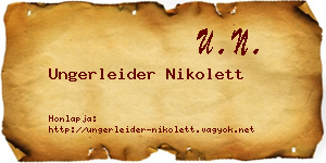 Ungerleider Nikolett névjegykártya